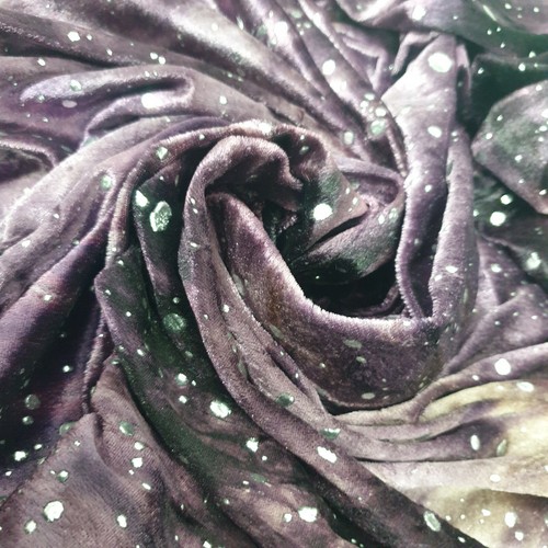 Purple velvet silver - velvet, metallic