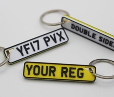 Double-Sided Custom Personalised Car Number Plate 4D Reg Plate Keyring Keychain