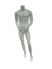 Male headless fiberglass mannequin with metal base, Black and white colour stock