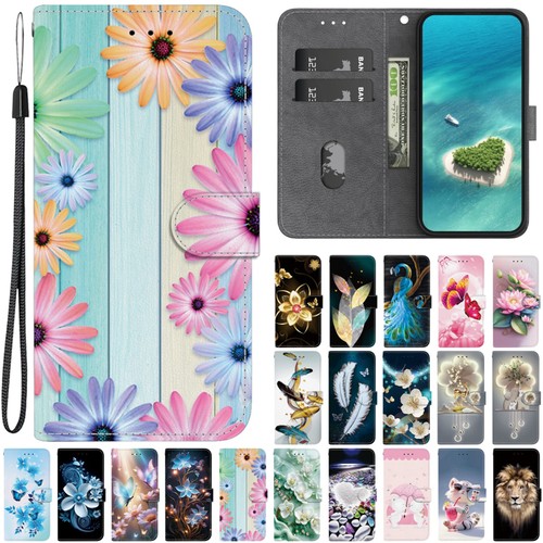 Printed leather phone case - leather,