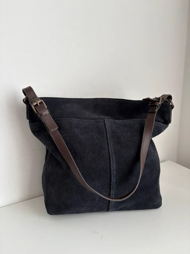 Fatface navy and brown leather