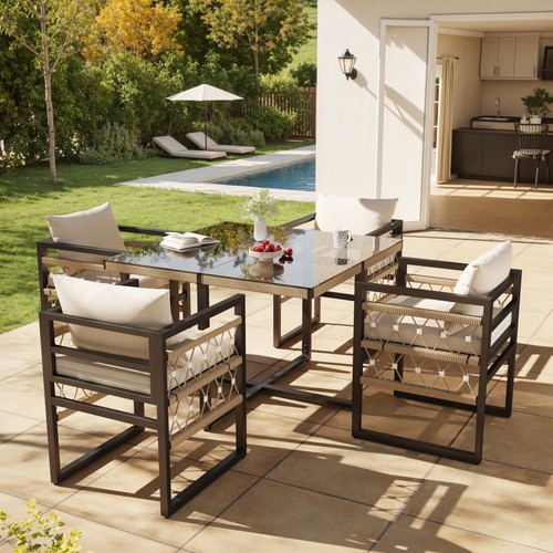 Garden glass dining table - garden, and
