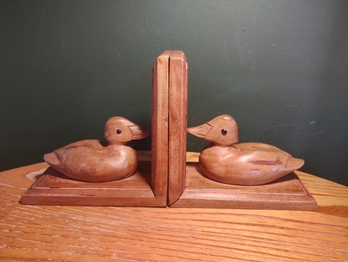 Vintage hand carved duck - hand, book