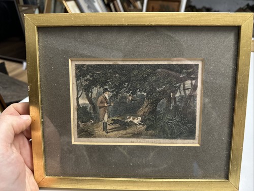 Hunting scene book plate - scene,