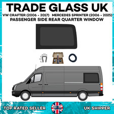 VW Crafter LWB Passenger Side Fixed REAR QUARTER Window 6-17 & Fit Kit & U-Trim