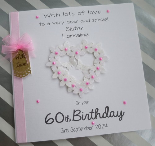 Large personalised flowerheart - personalised,