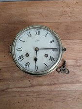 Vintage Schatz Ships Bell Maritime Clock German W/Key Tested Working No Chime