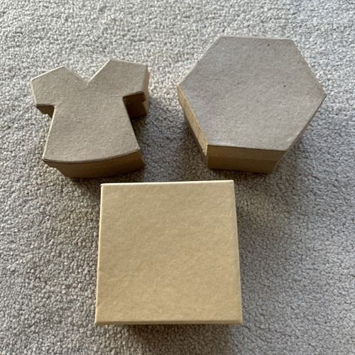 Brown paper mache boxes to - brown,