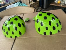 Genuine Mini Mirror Caps Chequered Green/Black + Matching Green Mini Wheel Caps