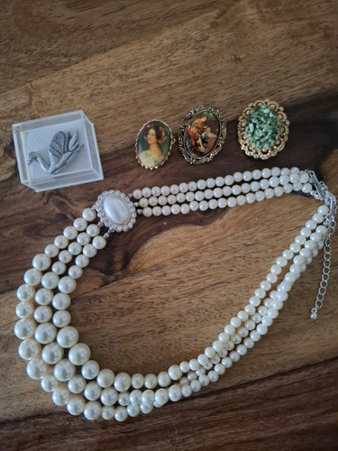 Vintage necklace with - necklace,