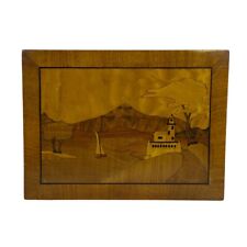 Antique Marquetry Picture Wood Inlay Art By J Townley 1940 Lancaster 23 x 31 cm