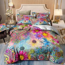 Boho Florals Duvet Quilt Cover