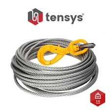 Winch Wire Rope, Recovery Winch Cable, 10mm x 25m With Swivel Self Locking Hook