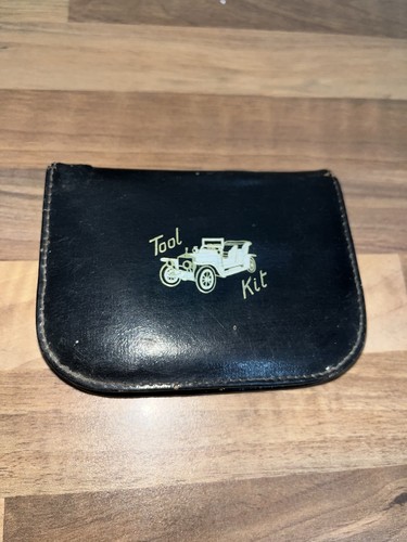 Vintage leather car tool kit - vintage,