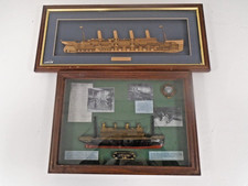 Vintage Framed Titanic Diorama Wooden Cross Section