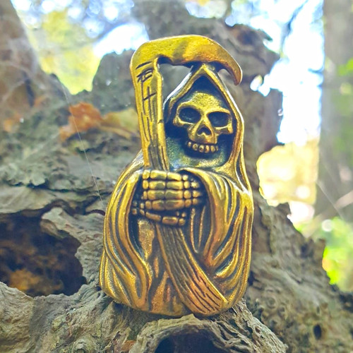 Spooky brass grim reaper small - brass,