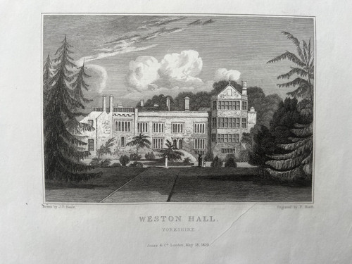 1829 antique print - print;, weston