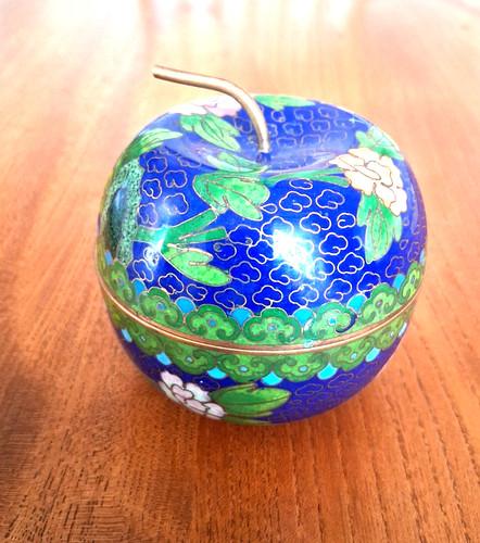 Chinese cloisonne apple - , shaped