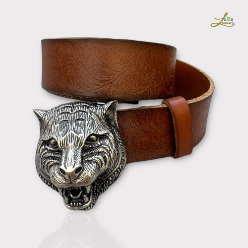 Gucci tiger buckle brown - gucci,