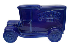 VTG THORNTONS CHOCOLATE 1911 DELIVERY VAN MONEY BOX (BLUE) By WADE POTTERY