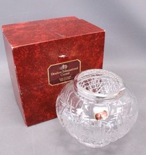 Vtg Lrg ROYAL DOULTON International Crystal Glass ROSE BOWL Bowl 16cm -L12