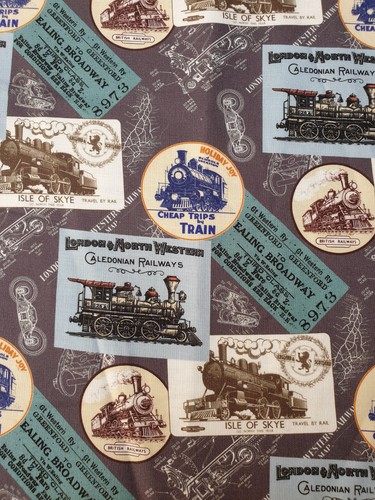Trains stamps fabric uk end - stamps,