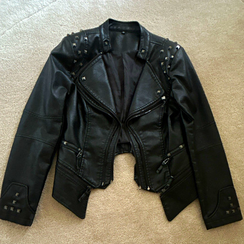 Womens black studded faux - womens,