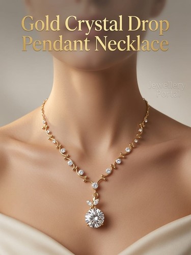 Women gold crystal pendant - women's,