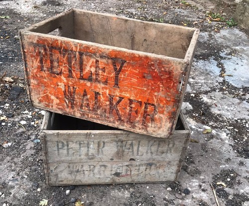 Vintage wooden beer - , crates