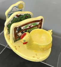 Vintage Novelty Ringtone Farmyard Fun Novelty Toast Rack & Chicken Egg Cup