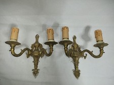 Pair Vintage Brass Wall