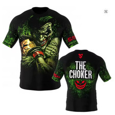 New MMA BJJ Short Sleeve Black Choker Rash Guard Jiu Jitsu The Joker On The Mats