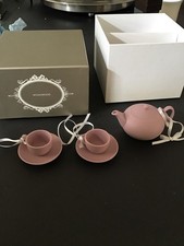 Wedgwood Lilac Jasperware Christmas Tree Ornament Decoration Mini Tea Set Boxed