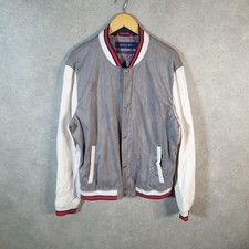 Vintage Zara Man Wool Leather Bomber Jacket Mens XXL Grey