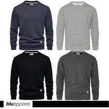 Mens Fleece Lined Crew Neck Sweater Men's Everyday Jumper Casual Sweatshirt Warm