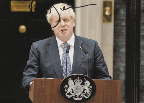 Boris johnson hand signed 7x5 - boris,