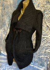 Allsaints Royal Baby Alpaca / Merino Black soft “Arian” Jacket Leather Toggle 10