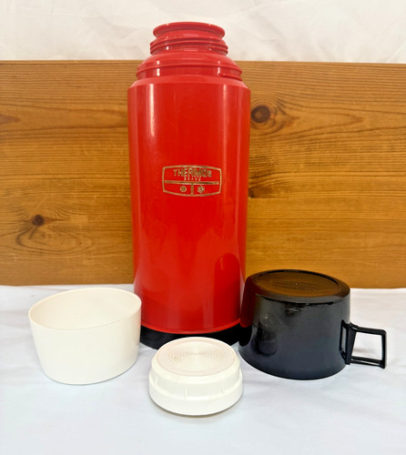 Vintage thermos flask red - thermos,