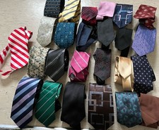 Mens Job lot of 25 bundle polyester ties faults many brands crafts material 1z