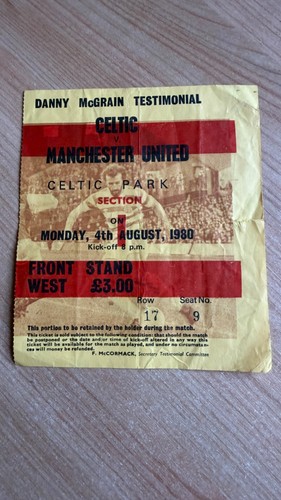 Ticket 1980 celtic v - celtic,
