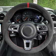 Alcantara Steering Wheel Cover Real Leather Wheel Wrap for PORSCHE MACAN CAYENNE
