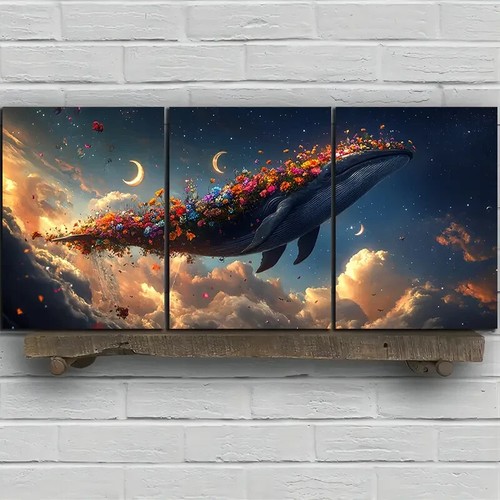 3pcs beautiful whale moon - beautiful,