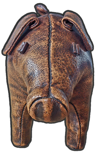 Rare leather pig footstool - rare,