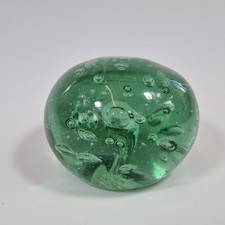 Antique 19thC Victorian Green Glass Dump Paperweight With Air Bubbles 1.14kg