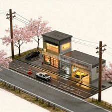 Diorama garage display - 1:64,