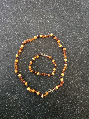 Baltic amber necklace - amber, &