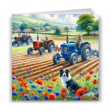 Vintage Tractors Greeting Card