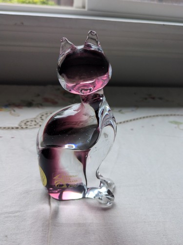 Vtg murano glass cat a - murano,