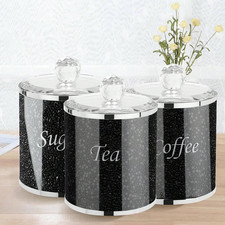 3pcs Black Sugar Canisters