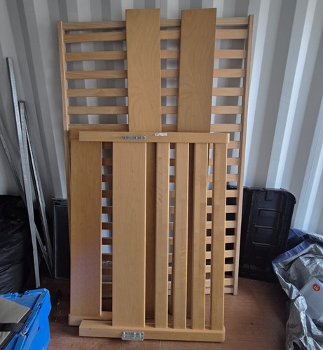 Small double wood bed - bed, frame